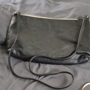 Elegant Black Leather Shoulder Bag by Betsey Johnson